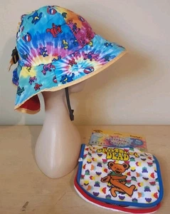 Daphyls Hook & Loop Baby Kinder Kleinkind Grateful Dead 2er-Pack Lätzchen & Sonnenhut Neu mit Etikett - Bild 1 von 24