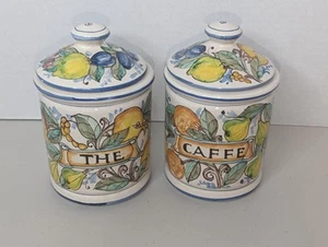Vintage Zeffiro Portifino Portugal Hand Painted Signed Ceramic Canister Set - Picture 1 of 16