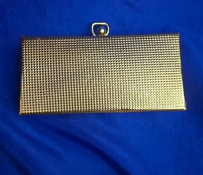 Vintage Glam 1950s  Gold Metallic  Eyeglass Case w/ Kiss Lock - Image 1 of 4