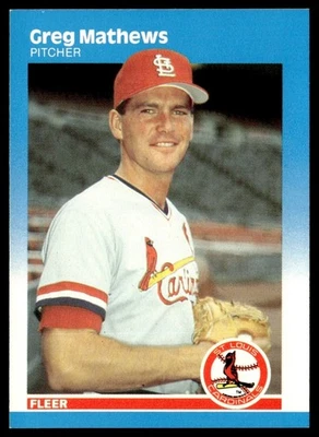 1987 Fleer Greg Mathews Rookie St. Louis Cardinals #303 - Image 1 of 2