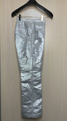 Pantalones de vestir Rabanne X H&M plateados metálicos brillantes para mujer talla 40 nuevos sin etiquetas Foto 1 de 4