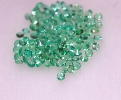 4.1ct RD 1mm Set 1000pc Recrystallized Hydrothermal Zambian Emerald Lab Grown  - Image 1 of 3