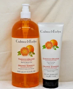 CRABTREE & EVELYN Tarocco Orange Bath & Shower Gel & Sealed Body Scrub Set - Picture 1 of 3
