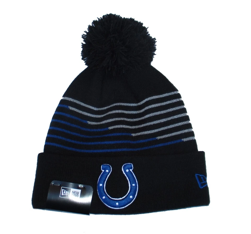 New Era Indianapolis Colts Zig Zag Pom Puño Tejido Gorro Gorra - Colores Equipo Foto 1 de 1