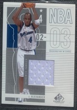 2002/03 Courtney Alexander (Wizards) SP Game Used Edition Jersey Card