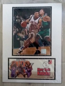 BALONCESTO - FOTO USPS Y PORTADA DEL PRIMER DÍA 2002 ALLEN HOUSTON NUEVA YORK KNICKS - Imagen 1 de 2