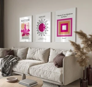 Hot Pink Matisse Poster Set of 3 Unframed QUALITY - Picture 1 of 5