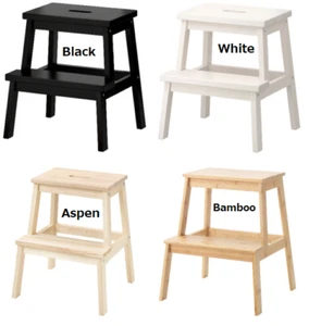 IKEA BEKVÄM Wooden 2-Step Stool – Heavy Duty Step Ladder, 50cm, Max Load 100kg - Picture 1 of 5