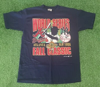 Camisa PowerPro 1996 Vintage Atl Braves Serie Mundial Yankees de Nueva York Para Hombre Talla L Foto 1 de 3