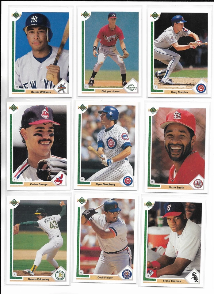 1991 Upper Deck PICK-A-CARD Williams Chipper Maddux Baerga Ozzie Eck Fielder ++ - Image 1 of 1