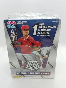 2021 MOSAIC BASEBALL 32 CARD BLASTER BOX 1 SILVER PRIZM & 4 BLUE CAMO MOSAIC