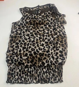 Camicia Donna Taglia L Marrone Nero ��Leopardata B Wear - Foto 1 di 10
