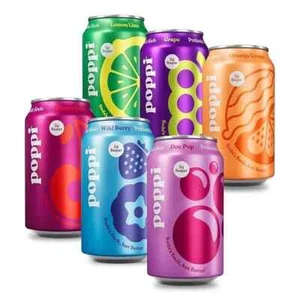 Poppi Crowd Pleasers Variety Pack, 12 Fl Oz, Confezione da 12 Soda Prebiotica Spumante - Foto 1 di 3