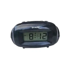 Sharp Black Travel Digital Alarm Clock Battery Power On Model SPC500 - Working - Picture 1 of 10
