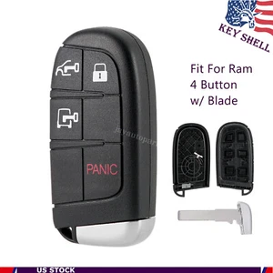 4 Button Remote Key Fob Shell Case M3N-40821302 For 2022 2023 2024 Ram ProMaster - Picture 1 of 8