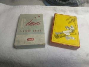 NOS Vintage BELMONT Rexall Spielkarten Hausfrau entspannend gelb - Bild 1 von 4