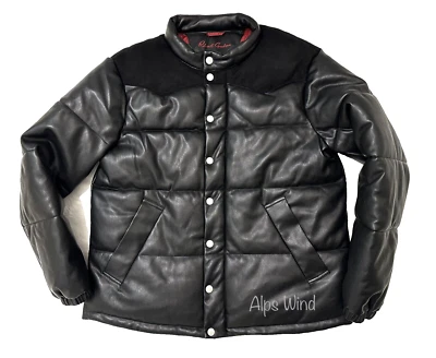 Robert Graham Men's Faux Leather Puffer Jacket in Black SZ.M NWT$328 - Image 1 of 4