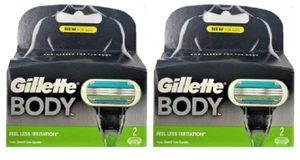 Gillette Body Razor Blade Refills Fits on Mach3 & Venus Handle, 4 Cartridges - Picture 1 of 1