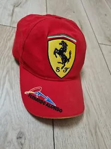 FERRARI CAP VINTAGE F1 FERNANDO ALONSO CAP FORMULA 1 CAP OFFICIAL F1 HAT CAP RED - Picture 1 of 9