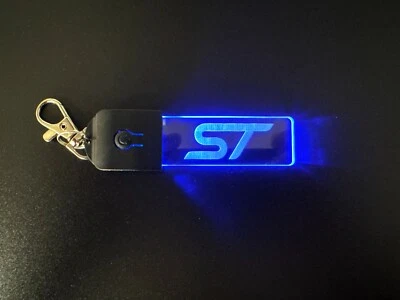 LASER PLATE SUPPLIES Ford ST Logo LED Light Keyring / Keychain -7 Colour LED - Car Logo - Badge