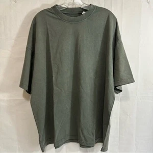 Camiseta cuadrada vintage de gran tamaño XXL oliva para hombre - Imagen 1 de 20