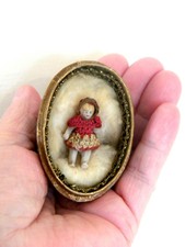 SWEET MINIATURE CARL HORN DOLL IN HER EGG BED