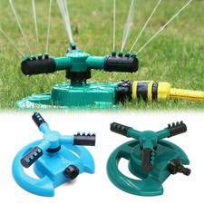 360° Water Sprinkler Lawn Irrigation 3Arm Automatic Rotating For Garden Watering