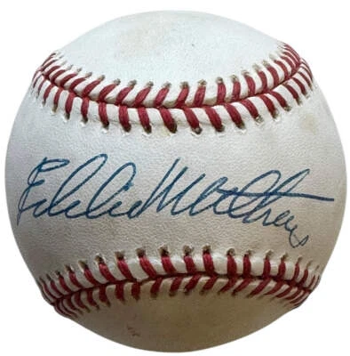 Eddie Mathews Autographed Official National League Baseball (JSA) - Image 1 of 2
