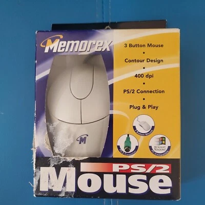 Memorex PS/2 Mouse, PC - Windows, 3 Button, 400 dpi, Plug & Play, NEW in Box - Image 1 of 4