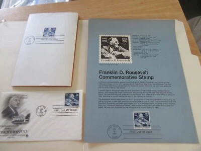 Franklin D. Roosevelt 20c Stamp Cere. Prog. Fdc Sc#1950 + Souven. Page Fdc + FDC - Image 1 of 3