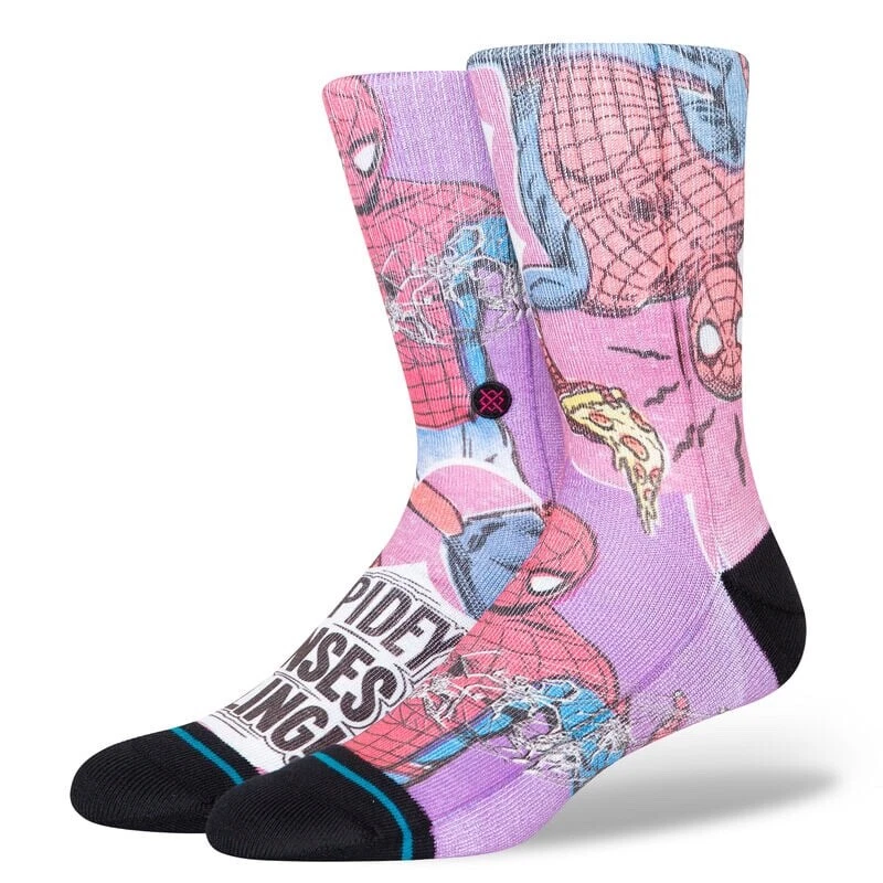 Stance Adult Magneta Crew Polyester Marvel Spider Man Spidey Senses Socks Sz M - Image 1 of 1