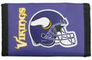 Minnesota Vikings NFL Football Team Helmet Logo Nylon Tri-Fold Wallet New 