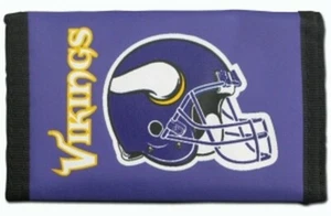 Minnesota Vikings NFL Football Team Helmet Logo Nylon Tri-Fold Wallet New - Picture 1 of 2