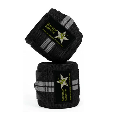 HEAVY DUTY ELBOW WRAPS PAIR POWER LIFTING BODYBUILDING WEIGHT STRAP SUPPORTWRAPS - Imagen 1 de 4