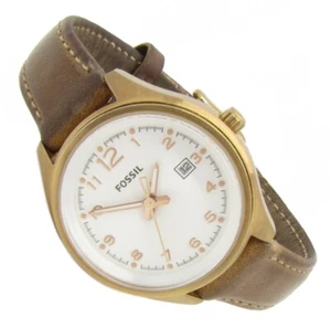Fossil Flight Damen Armbanduhr Leder Rosegold Datum AM-4501 10ATM Batt neu S294 - Bild 1 von 2
