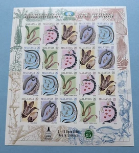 2000 Malaysia Forest Research Society 20v Imperf Stamps on a Sheetlet Mint NH - Picture 1 of 3