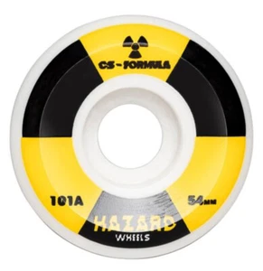 HAZARD WHEELS BY MADNESS SKATEBOARDS - RADIOACTIVE CS CONICAL WHITE WHEELS 52MM - Picture 1 of 2