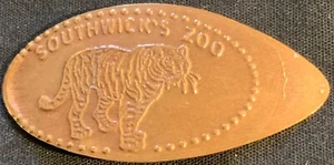 ¡COBRE! ¡RETIRADO! TIGRE - ZOOLÓGICO DE SOUTHWICK MENDON MASSACHUSETTS PENNY - Imagen 1 de 2