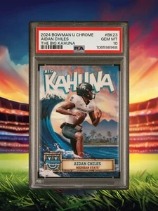 2024 Bowman Chrome U Football - Aidan Chiles #BK-23 - Big Kahuna SP - PSA 10 - Picture 1 of 2