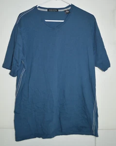 Michael Brandon Mens Basic T-Shirt Blue V Neck Short Sleeve Cotton XL - Picture 1 of 4