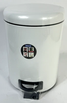 WENKO Leman Mülleimer 5L Abfall Treteimer Kosmetikeimer Gäste WC Eimer Weiß NEU - Bild 1 von 3