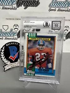 STEVE ATWATER SIGNED AUTOGRAPHED 1990 TOPPS ROOKIE RC ON CARD BECKETT BAS SLAB - Picture 1 of 8