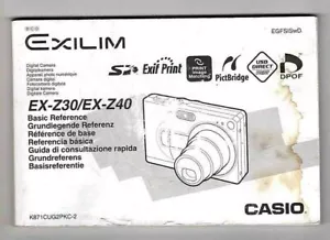 Casio Exilm EX-Z30/EX-Z40 digital camera owner manual 16 pages 7 languages - Picture 1 of 5