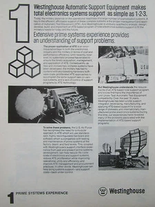 12/1977 PUB 3 PAGES WESTINGHOUSE ATE TEST EQUIPMENT ILS AIM-9 MISSILE AD - Imagen 1 de 2