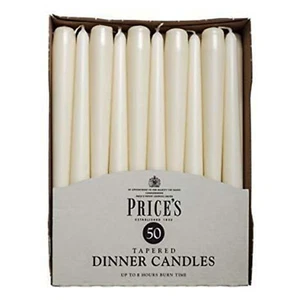 Dinner Candles Tapered Smokeless Non Drip 25cm Ivory Red White 1pc/10pk/50pk - Picture 1 of 39