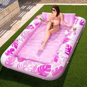 XL Tumbona Inflable Bronceado Piscina Flotante Extra Grande Rosa/Azul Diversión de Verano - Imagen 1 de 31
