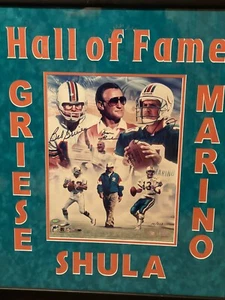 Griese Shula, Marino Triple Autograph Signed Dolphins 11x14 Framed Photo COA HOF - Picture 1 of 10