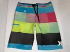 Hurley Phantom Vintage Color Block 90s   Mens Size 30 Neon Swim Board Shorts