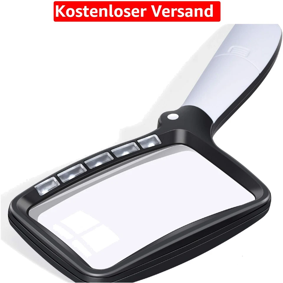 Kaome LED Vergrößerungsglas – Ergonomische Leselupe für Senioren und Hobbyisten