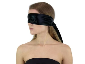 Premium BDSM Augenbinde Bondage Augenschal schwarz wetlook Glanz Art.Nr. 6412 - Bild 1 von 9